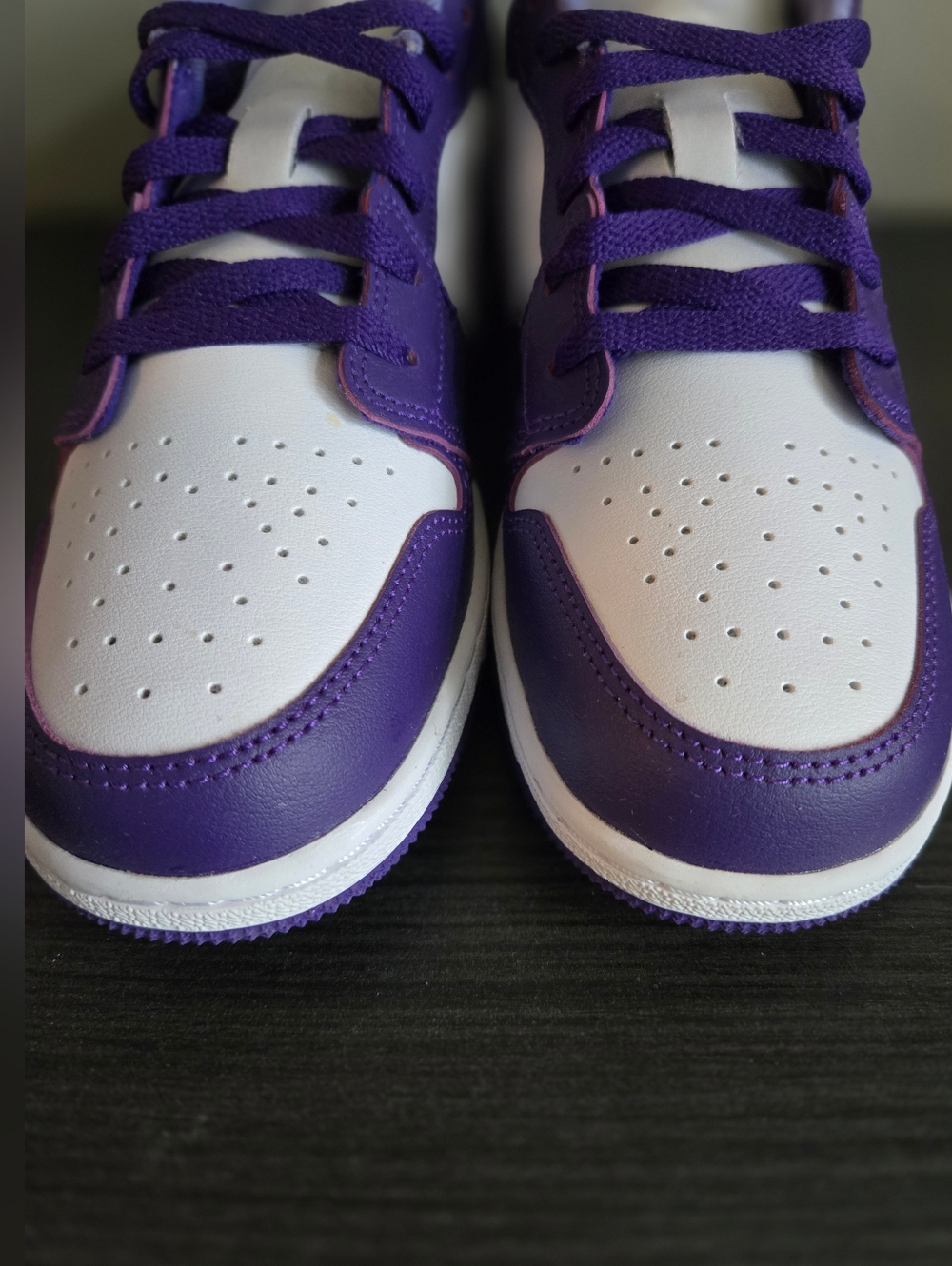 Air Jordan 1 Low GS Court Purple 553560-551 Youth Size 6Womens 7.5 New - Picture 3 of 11